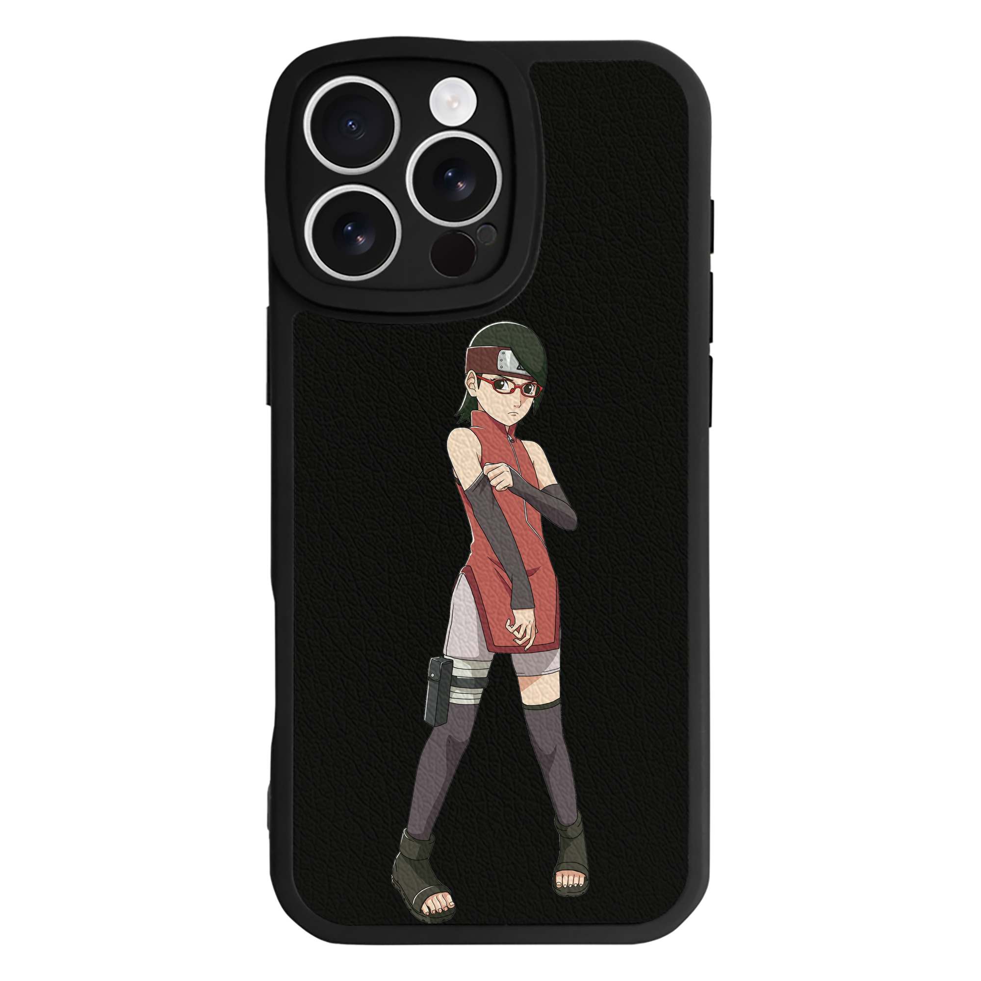 （画像用） NARUTO -ナルト- うちは サラダ Uchiha Sarada 【iPhone 16シリーズ対応】シリコンスマホケース（レザー調） 材質：シリコン
